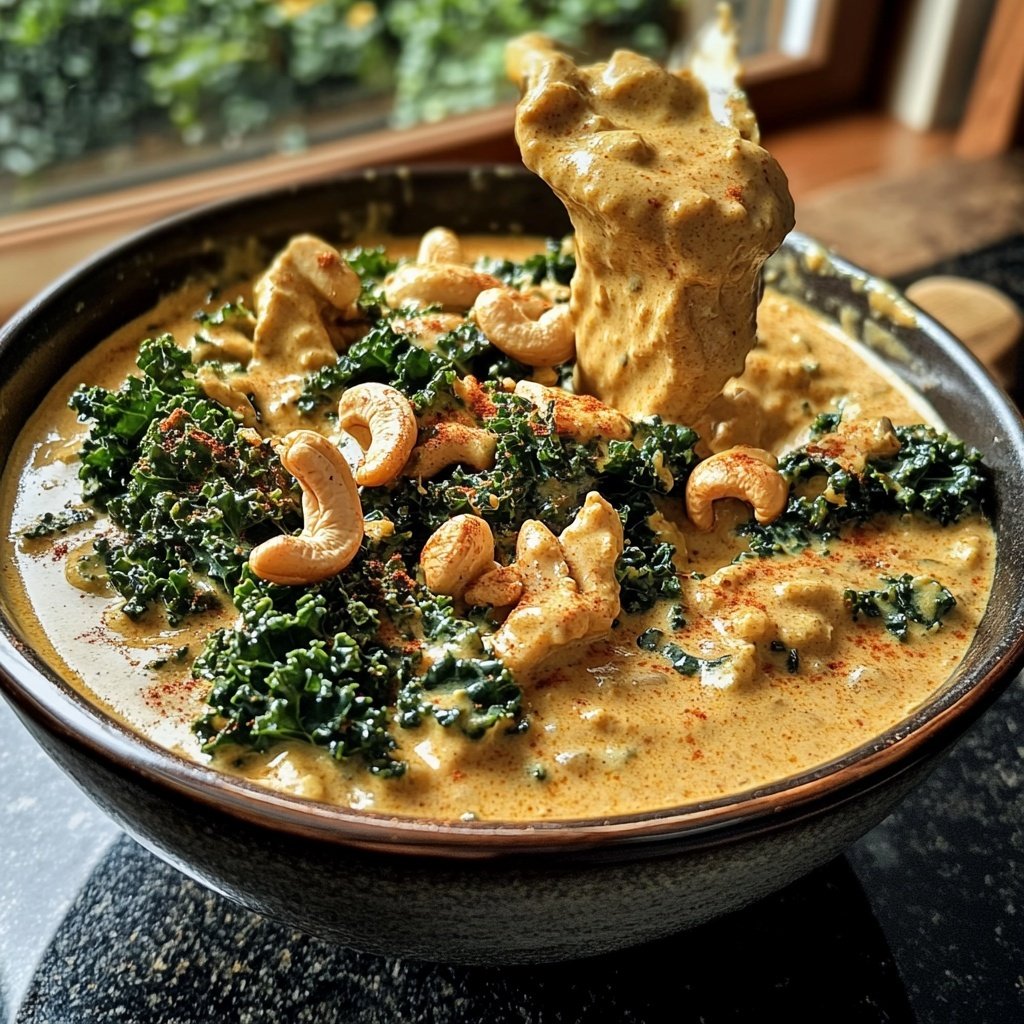 Veganes Grünkohlcurry mit Cashewkernen