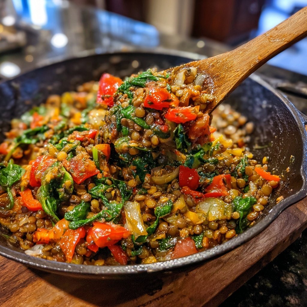 Vegetarische Linsenpfanne Schnell